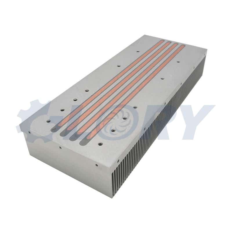 Thermal tube heatsink with machined cooling fins